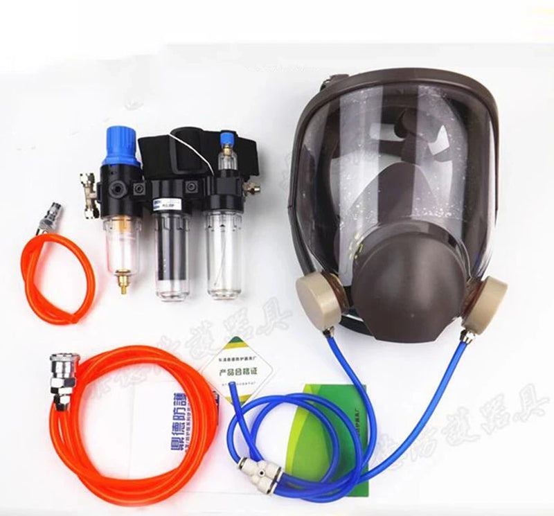 Chemical laboratory Function Supplied Air Fed Painting Spray Respirator System With 6800 Industry Full Face Gas Mask