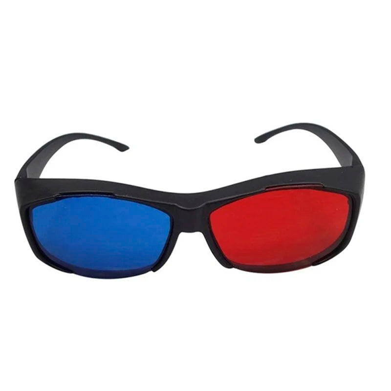 New 1Pcs Red Blue 3D Glasses Black Frame For Dimensional Anaglyph TV Movie DVD Game