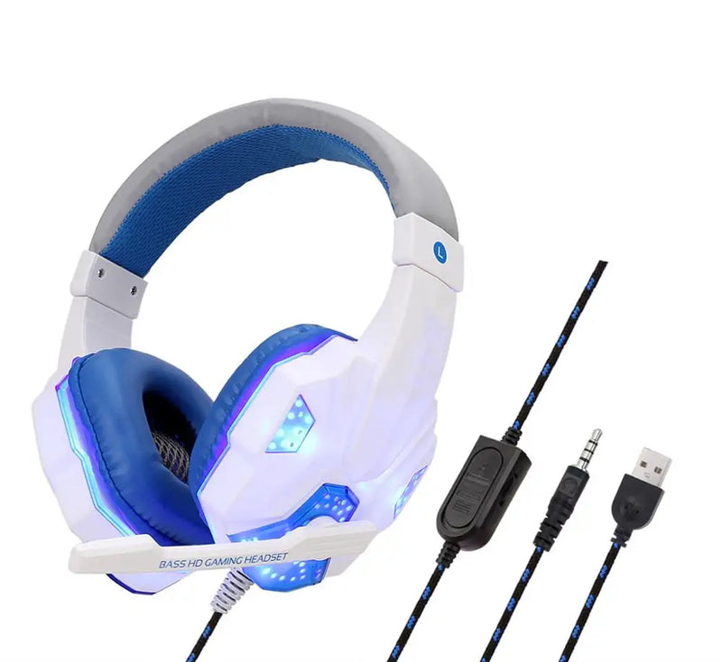 Professional Bass Stereo Gamer Wired Headphones PS4 X BOX Headset With Led Light Microphone For Computer Laptop