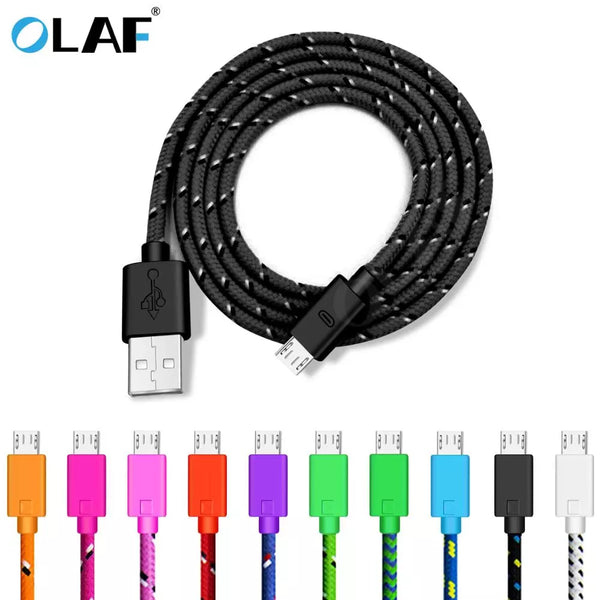 OLAF 5V 2.4A Micro USB Cable 1m 2m 3m Fast Charging Cable For Samsung Huawei Xiaomi Android Mobile Phone USB Charger Cord Cable