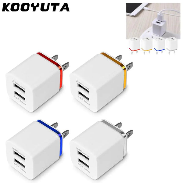 KOOYUTA 2 USB  Mobile Phone Charger 5V2.1A/1A EU US Plug Wall Power Adapter For iPad iPhone Samsung HTC Cellphone