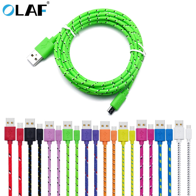 Olaf Micro USB Cable 1m/2m/3m Fast Charging Data Sync USB Charger Cable For Samsung Xiaomi Huawei HTC LG Mobile Phone Cables