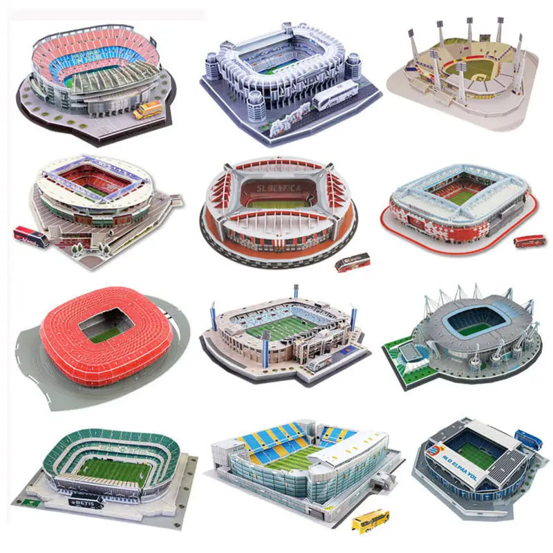 [Funny] 84Pcs/set Portugal Benfica Stadium RU Competition Football Game Stadiums building model toy kids child gift original box