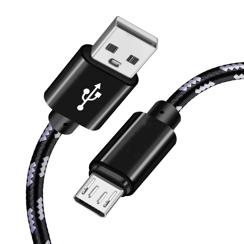 2.4A Micro USB Cable Fast Data Sync Charger Cable For Samsung Xiaomi Huawei Android Microusb Nylon Braided Mobile Phone Cables