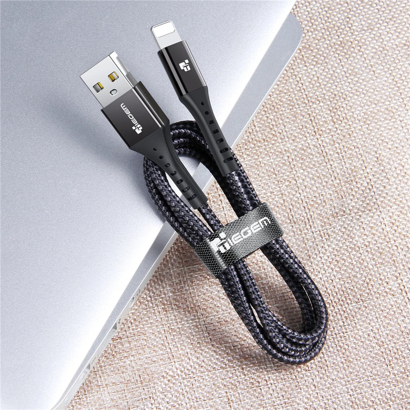 TIEGEM USB Cable For iPhone 13 12 11 Pro Max X XR XS 8 7 6s 6 iPad Fast Data Charging Charger USB Wire Cord Mobile Phone Cables