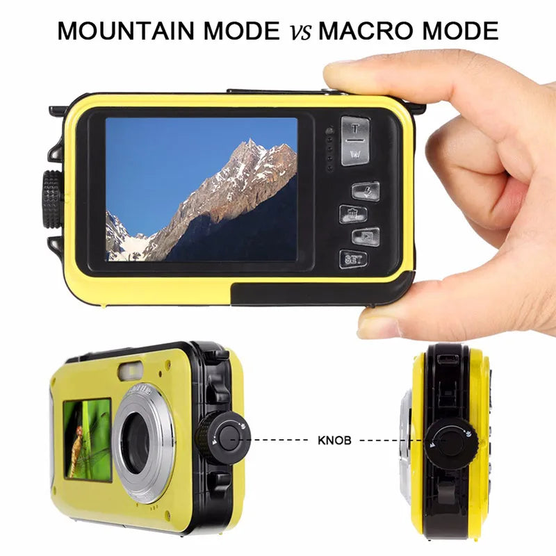 48MP Underwater Waterproof High Definition Digital Camera Dual Screen Video Camcorder Point and Shoots Digital Camera