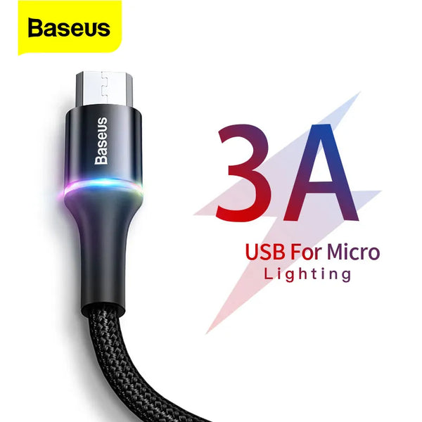 Baseus Micro USB Cable 3A Fast Charging Charger Microusb Cable For Samsung Xiaomi Redmi 4 Note 5 Pro Android Mobile Phone Cables