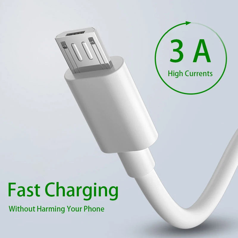 USB Micro Cable 3A Fast Charge Data Cable for Samsung Xiaomi Tablet Android Mobile Phone Accessories Charger Charging USB Cable