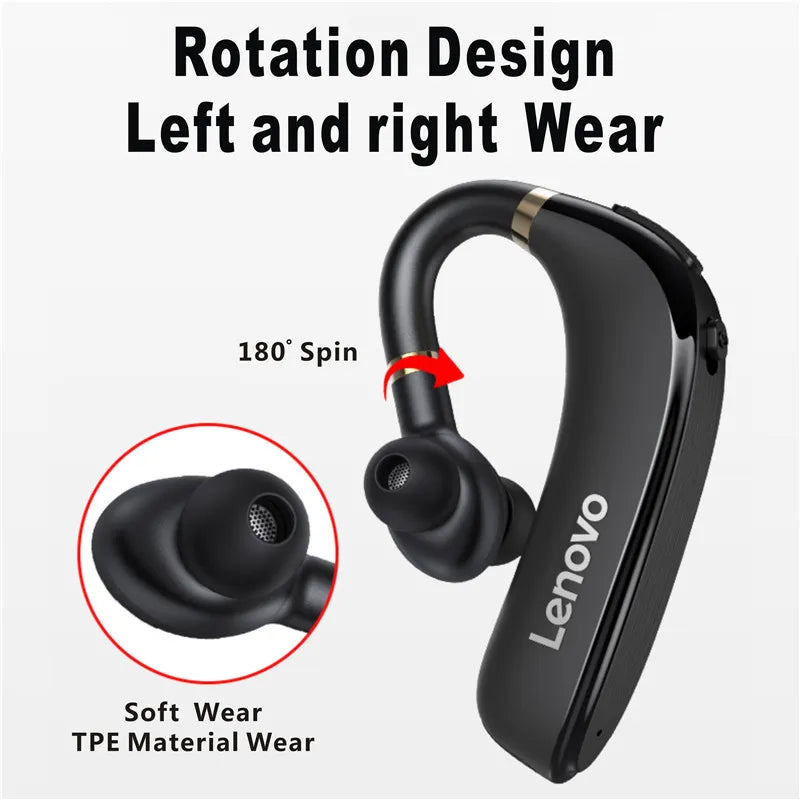 Original Lenovo HX106 Bluetooth Earphone Pro Ear Hook Wireless Bluetooth 5.0 Earbud With Microphone 40 Hours For Driving Meeting