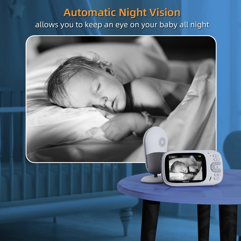 3.2 Inch Wireless Video Baby Monitor Night Vision Security Camera Babyphone Intercom Temperature Monitoring Babysitter Nanny