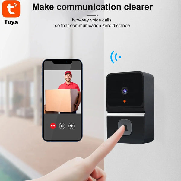 Tuya WiFi Video Doorbell Wireless HD Camera PIR Motion Detection IR Alarm Security Smart Home Door Bell WiFi Intercom for Home