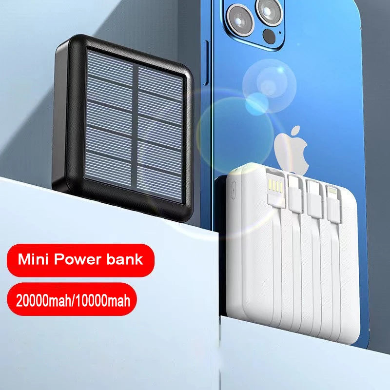 Solar Power Bank 20000mAh Fast Charging For iPhone 14 13 12 11 Pro Max Xiaomi Portable External Battery USB Phone Charger banks