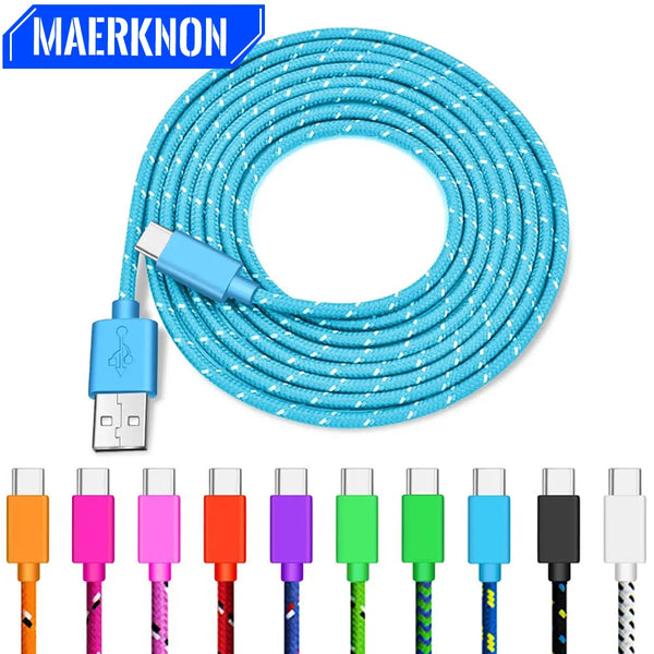 3A USB C Cable Fast Charging Cable USB Type C Data Cord USB C Quick Charger Wire For SamsungS20 Xiaomi Huawei Mobile Phone Cable