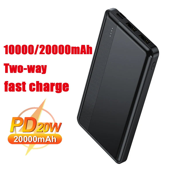 Portable Power Bank 20000mAh Powerbank PD20W Two-way Fast Charge Battery Charger Power Banks cargador portatil para celular