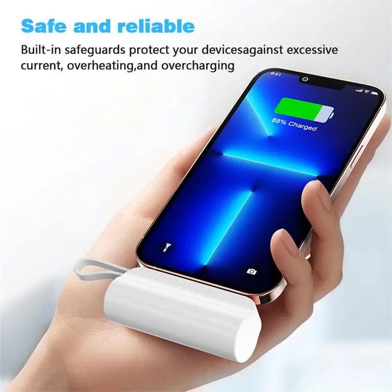 Mini Portable Charger 10000mAh Built in Cable IOS Type-C External Battery Power Bank Spare Power Banks For iPhone Samsung Xiaomi