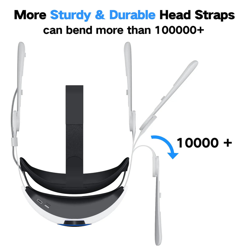 Adjustable Battery Head Strap for Oculus Quest 2 VR Headset Elite Strap 10000mAh Power Bank for Oculus Quest 2 Accessories