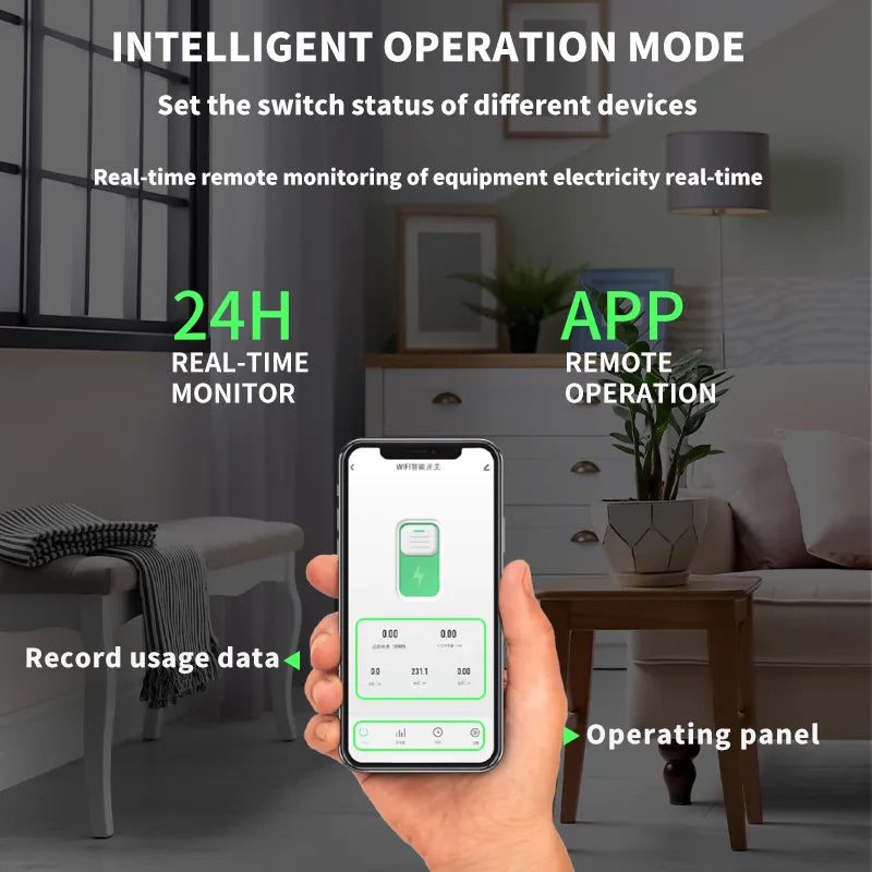 TUYA WIFI Smart Circuit Breaker With Metering 63A Wireless Remote Control Switch by APP Voltage Kwh Meter Time Relay Loop Timing