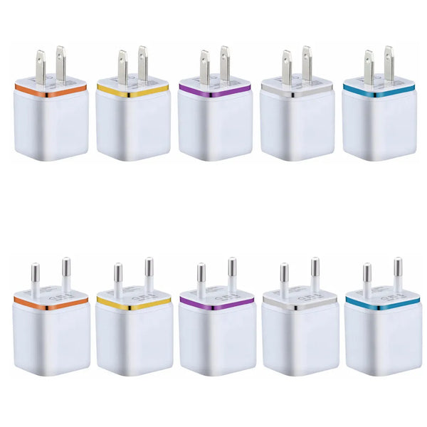 5V 2.1A EU Plug Adapter 2 Ports USB Wall Charger For Samsung iphone Xiaomi Mobile Phone Charger For ipad Travel AC Power Charger