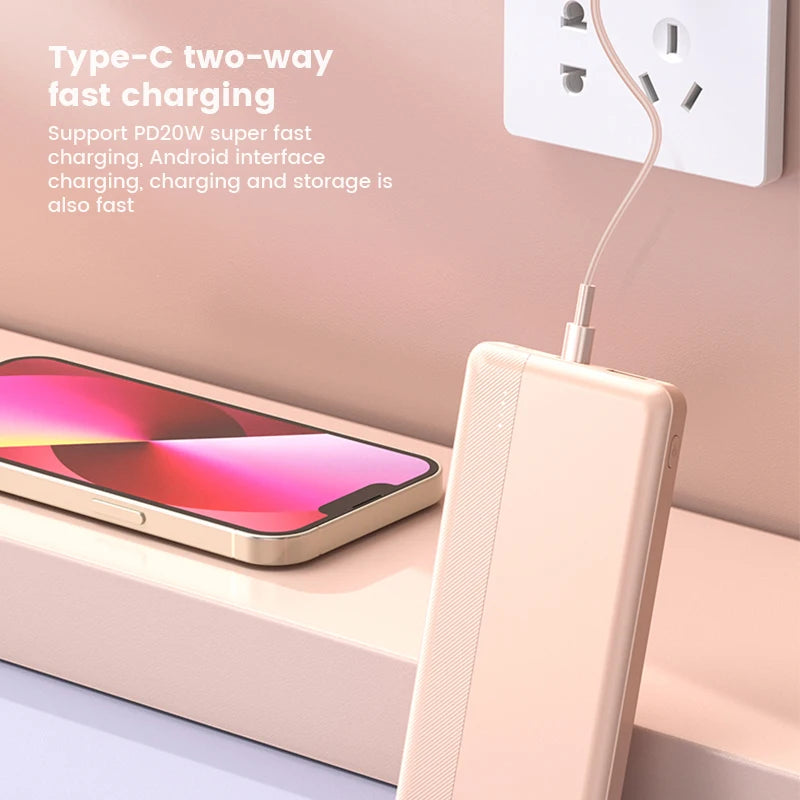 Portable Power Bank 20000mAh Powerbank PD20W Two-way Fast Charge Battery Charger Power Banks cargador portatil para celular