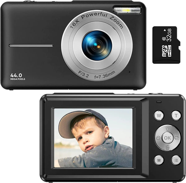 Children's Portable Digital Camera 44 Million High-definition Pixel Point-and-shoot Camera Vlog Shooting Tool USB Charging
