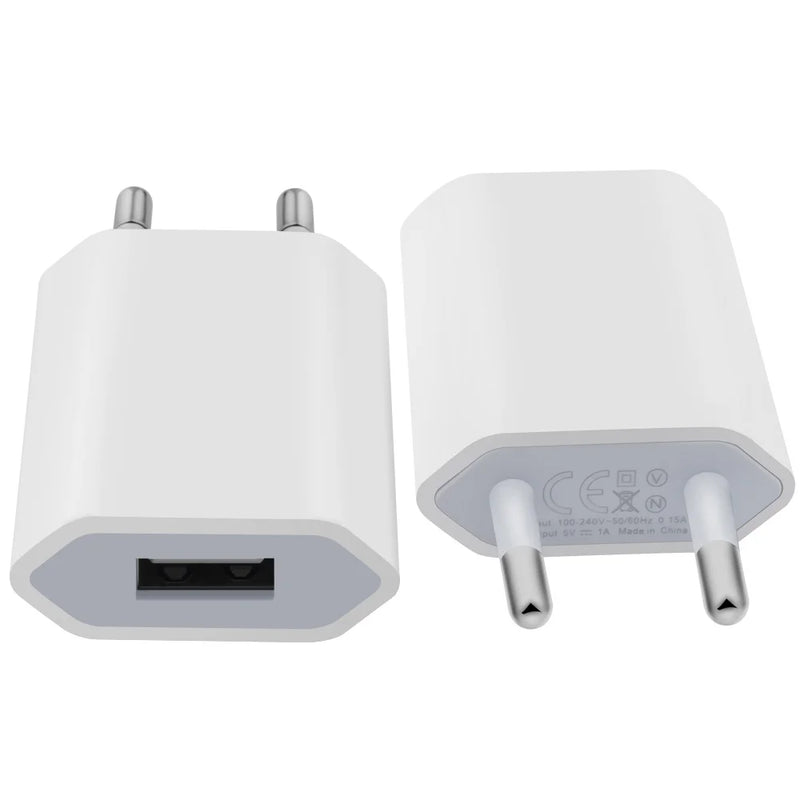 10Pcs Power Charger Type c Charger Usb 1A EU USB Wall Plug Phone Charger Power Adapter For Iphone 14 13 Samsung Xiaomi htc Cable