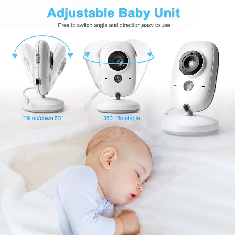 3.5 Inch Video Baby Monitor 2.4G Mother Kid Two-way Audio Night Vision Video Surveillance Camera With Temperature display Screen