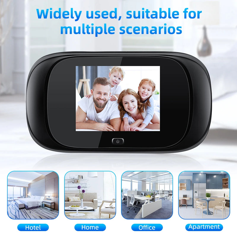 Sectyme 2.8inch LCD Display Digital Doorbell Peephole Viewer 90° Wide Angle Door Eye Monitor Camera Home Security Camera