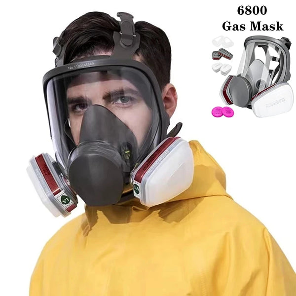 Full Face Chemical Protection Respirator, Gas Mask, Industrial Spraying, Dust and Safety Work Filter, 6800