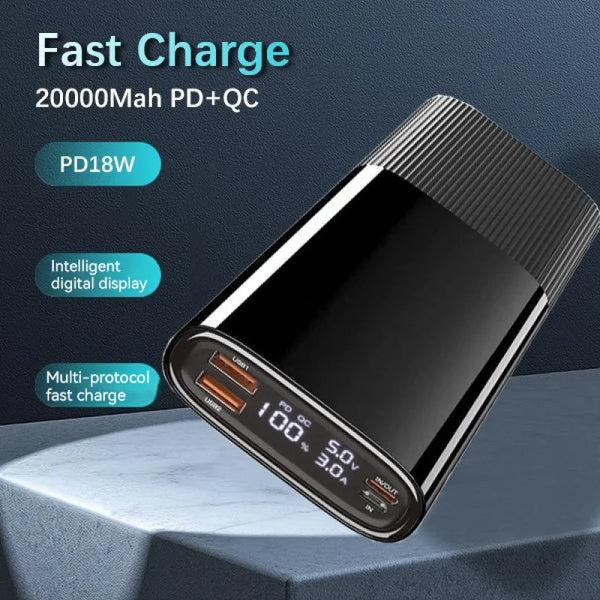 Portable Power Bank Two-Way Fast-Charging Mobile Power 20000Mah High-Capacity Business Intelligent Digital Display Power Banks