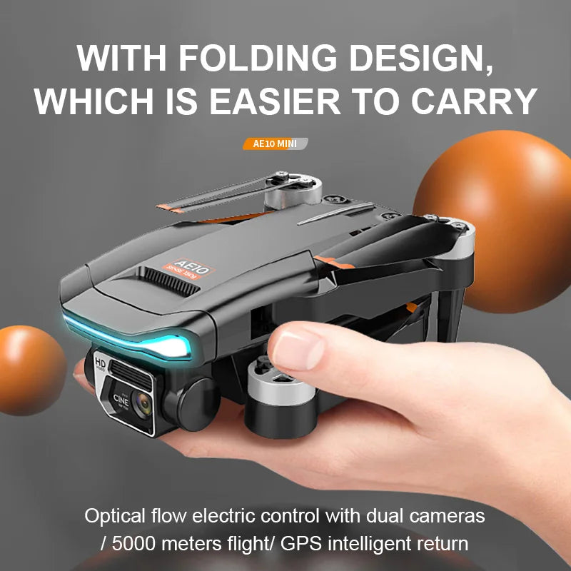 LEETA Drones 2023 AE10 Mini 8K HD Dual Lens With Optical Flow Obstacle Avoidance Photography Professional Helicopter RC Plane