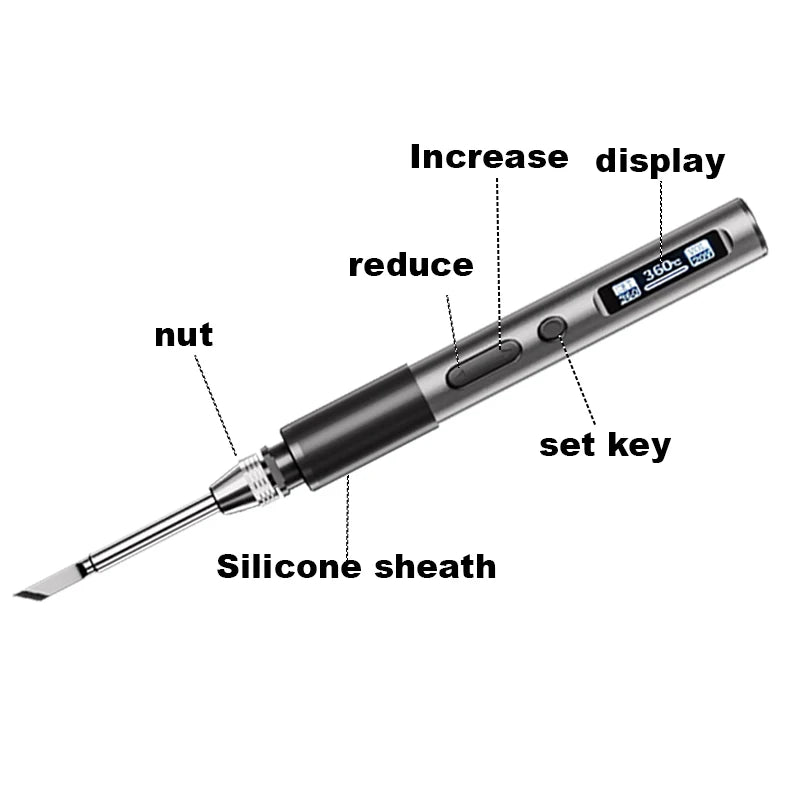 T65 Electronic Soldering Iron 65W Mini Portable Dormant Temperature Regulation Smart Repair Soldering Iron Tool Set