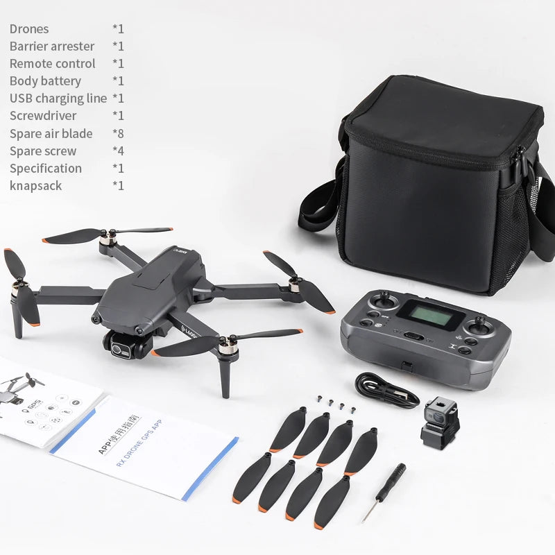 L600 Pro GPS Drone 4k Professional HD Dual Camera Obstacle Avoidance 5G Wifi RC Distance 3KM Brushless Motor Foldable Quadcopter