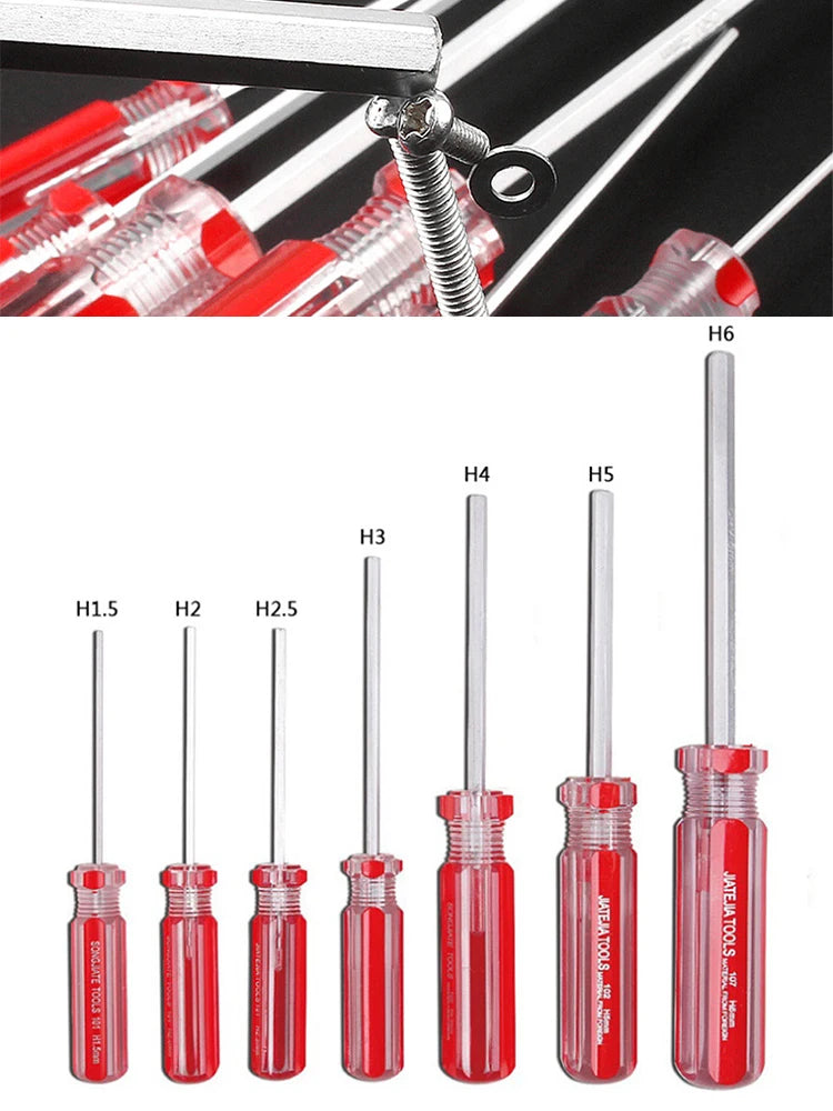 1.5mm- 6mm Hexagon Screwdriver Set Flat Head Hex Magnetic Screw Driver Electronic Furnitures Repair Tool Hand Tool