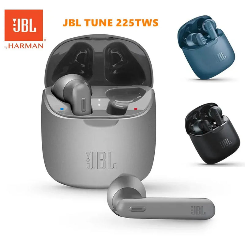 JBL TUNE 225 TWS Wireless Bluetooth Earphones JBL T225TWS Stereo Earbuds Bass Sound Headphones Noise Reduction Headset with Mic