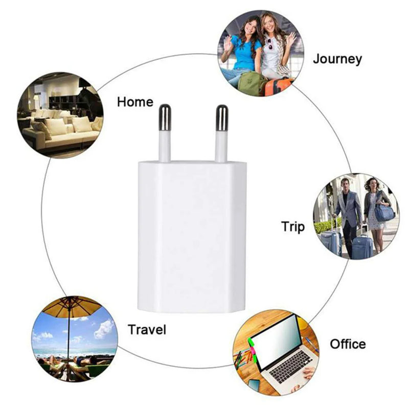 10Pcs Power Charger Type c Charger Usb 1A EU USB Wall Plug Phone Charger Power Adapter For Iphone 14 13 Samsung Xiaomi htc Cable