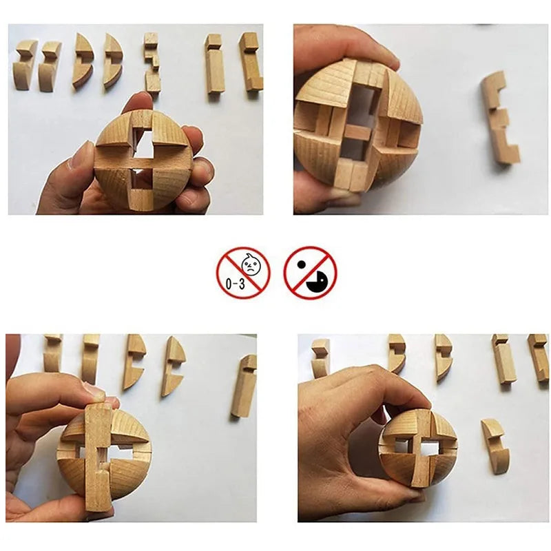 Wooden Puzzle Games Brain Teasers Toy 3D Puzzles for Teens and Adults Logic Puzzle Wood Magic Cube Brain Teaser Assembling Toys