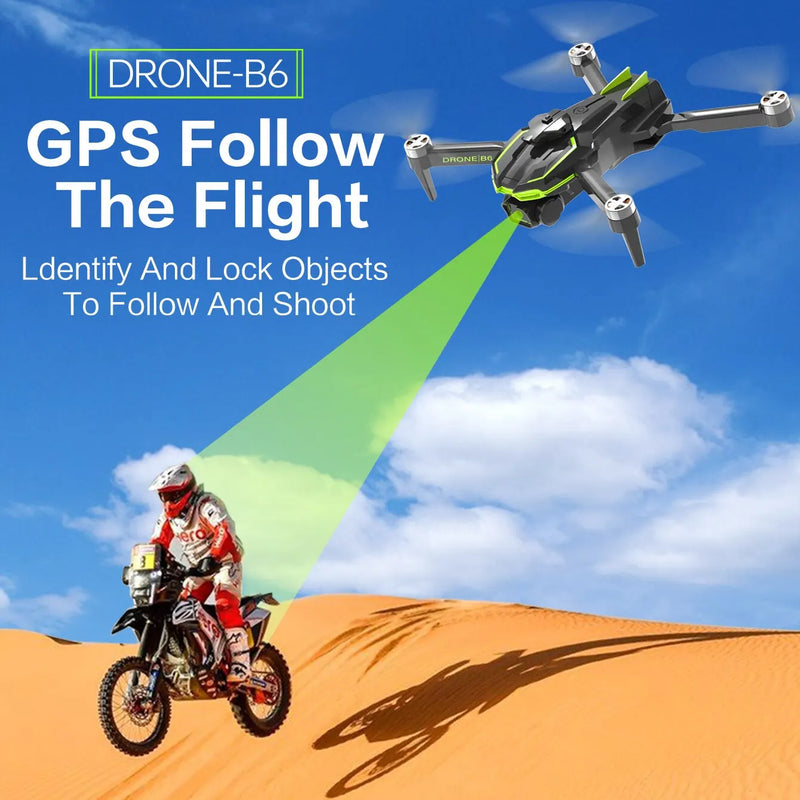 B6 Drone GPS Optical Flow Positioning, One-Button Return, Automatic Obstacle Avoidance, High-Definition Aerial Photography, Quad