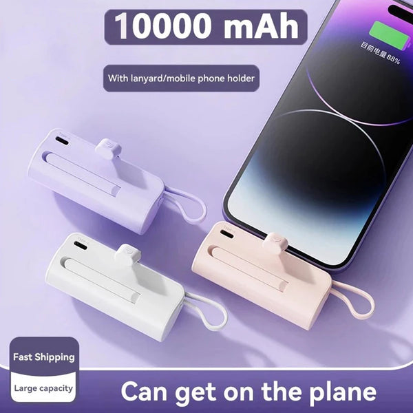 Power Bank 10000mAh Built in Cable Mini PowerBank External Battery Portable Charger for iPhone Samsung Xiaomi Spare Power Banks
