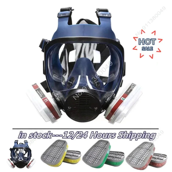 15/17 in 1 chemical respirator high quality new gas mask paint insecticide spray silicone full face mask filter for lab welding