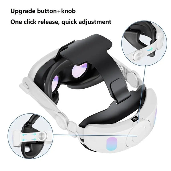 Esports Head Strap Comfortable Sponge Headwear Charging Headset With Built-In 8000mAh Batteries For Meta Quest 3 VR Accessories