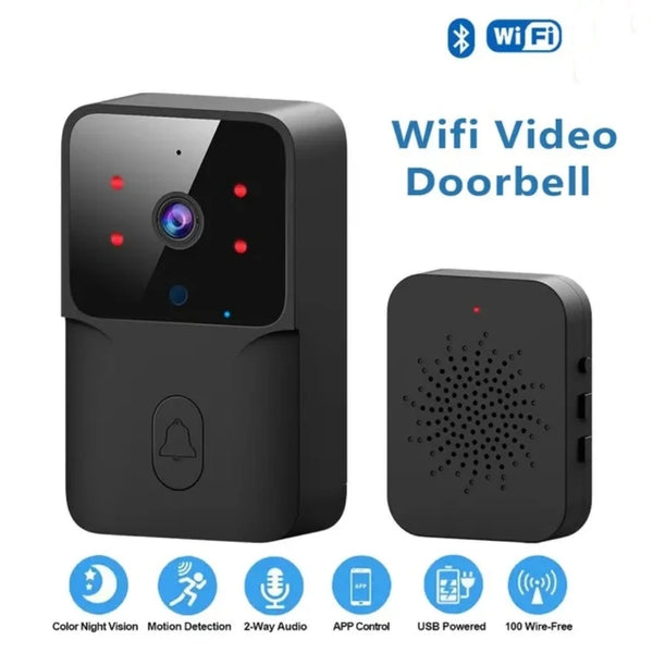 WiFi Video Doorbell Wireless HD Camera PIR Motion Detection IR Alarm Security Smart Home Door Bell WiFi Intercom for Home