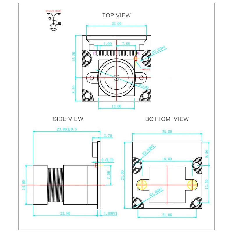 For Raspberry Pi 4 3B+ OV5647 Camera Module 1080p 3.6mm Adjustable Focus Video 5MP Webcam Camera Module CSI Interface