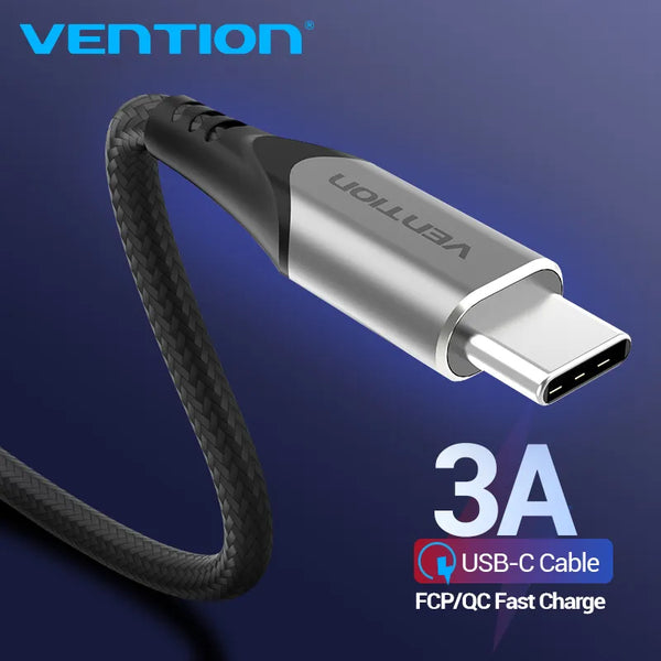 Vention USB Type C Cable 3A Charger Cable Fast Charging for Samsung S10 S9/Xiaomi mi9 10 pro/Huawei USB C Mobile Phone Cables 3m