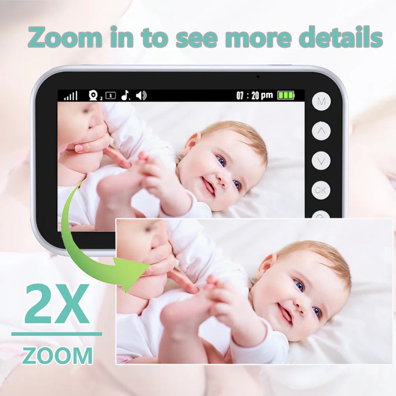 2024 Baby Monitor 4.3-inch 2.4Ghz Wifi Color Camera Two-way Audio Night Vision Wireless Video Security Monitoring Room ABM100