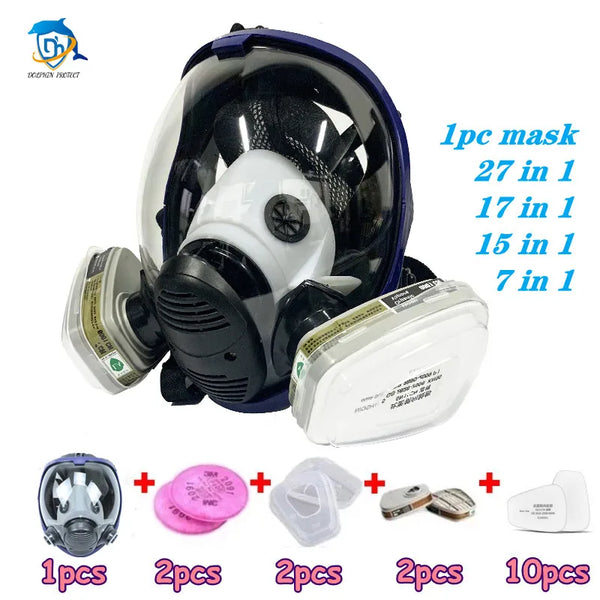 Chemical Gas Mask 6800 Dust Respirator Anti-Fog Full Face Mask Filter For Industrial Acid Gas, Welding Spray Paint Insecticide