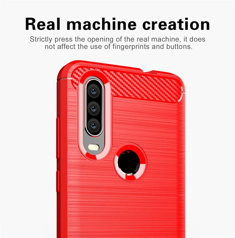 Shockproof Matte Case for Moto P40 Power Carbon fiber Soft Phone Cover For moto one action Silicone Case Bumper