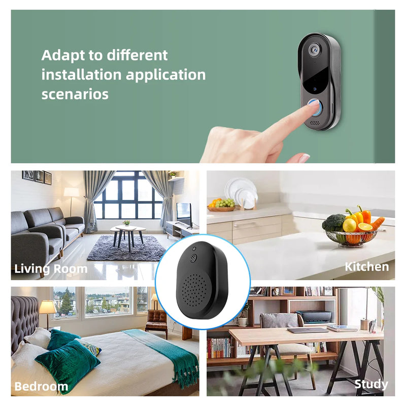 Outdoor WiFi Video Intercom Door bell Camera Smart Home Security Wireless WiFi Doorbell 2-Way Audio Night Vision Doorbell Camera