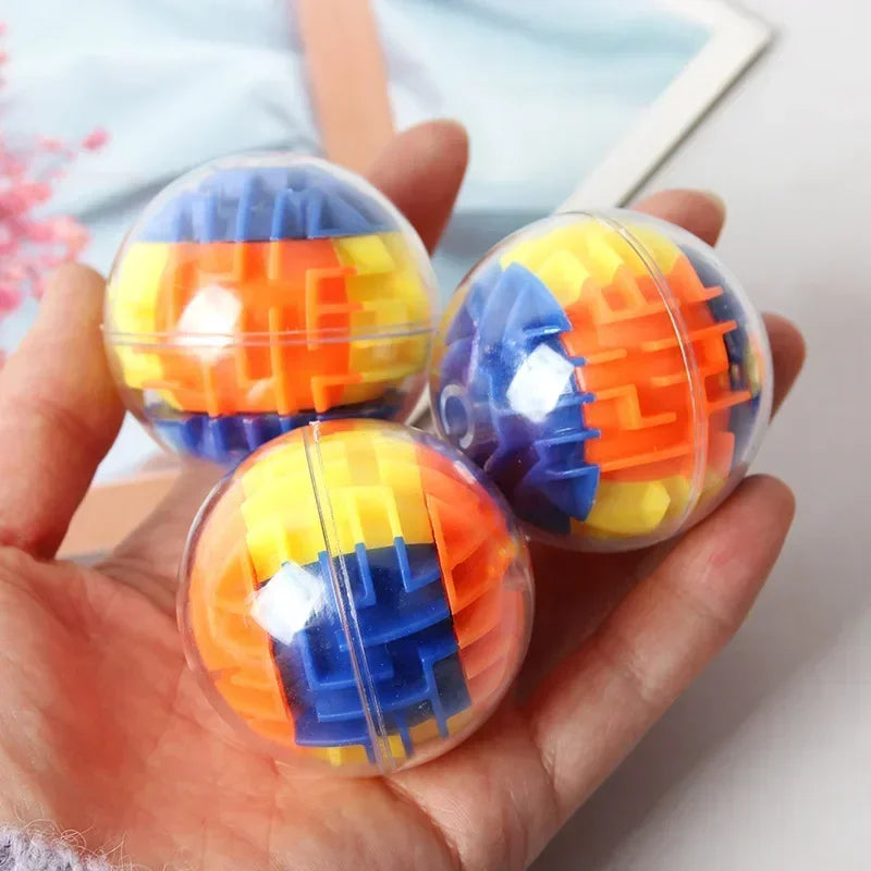 1/2/4pcs Mini Rolling Balls Stress Relieve Maze Children Kids 3D Magic Cube Puzzles Toys Games Decompression Six-sided Playing