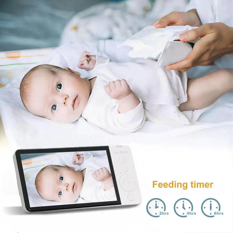 5''IPS Screen Baby Monitor With 720P HD Camera Wireless Video Nanny Security Night Vision Temperature Sleep Remote 2 Way Audio