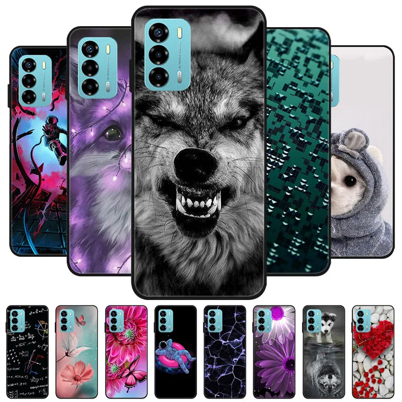 For ZTE Blade V40 Vita Case Black Cover Lion Wolf Silicone Soft Back Cases For ZTE Blade V40 Vita Phone Case Protective Shell